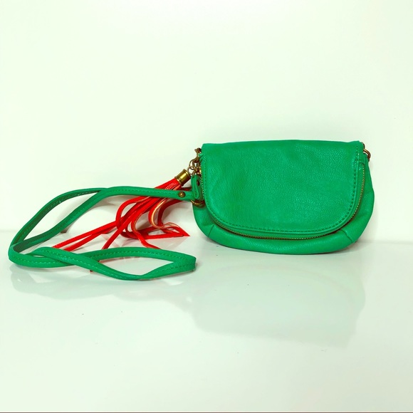 Anthropologie Handbags - Anthropologie Ecote Green Crossbody Bag Tassel